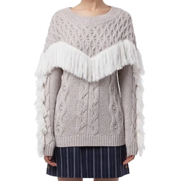 AUMR Ulla Merino Wool Sweater In Ivory/Oatmeal - Picture 1 of 7